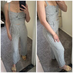 NEW Zara Striped Cotton Jumpsuit